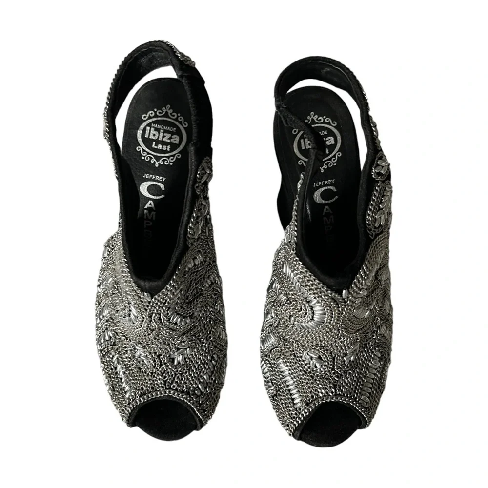 ibiza JEFFREY CAMPBELL HANDMADE SHOES BEADED WEDGE GORGEOUS 7
